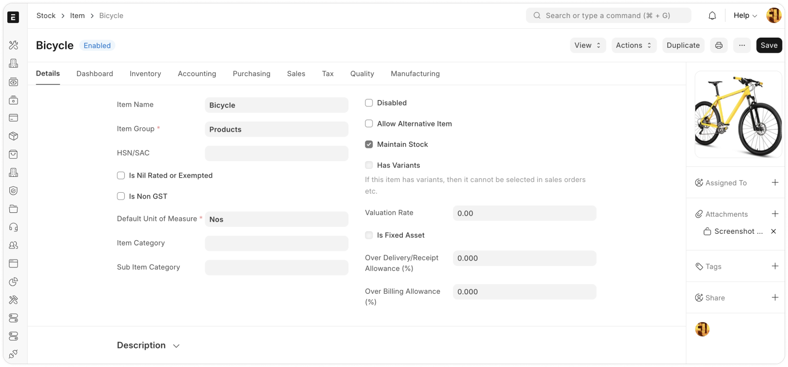 ERPNext Inventory Management dashboard with multi-location tracking for African businesses - Novafold ERP solutions